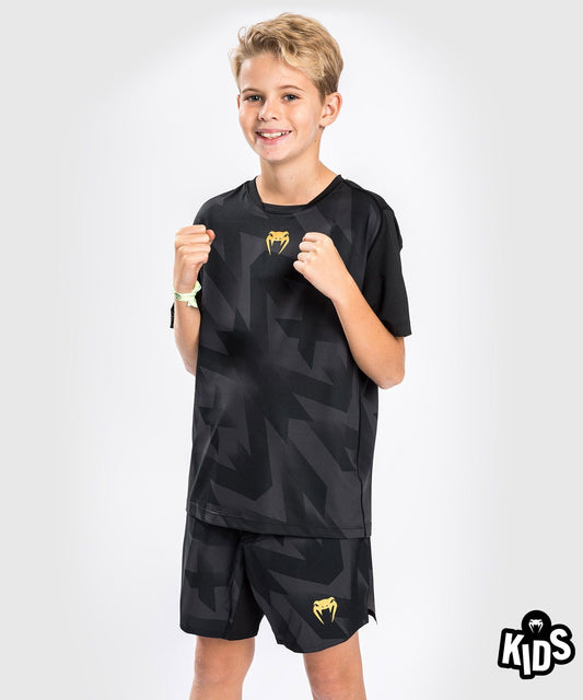 VENUM RAZOR DRY TECH T-SHIRT - FOR KIDS - BLACK/GOLD